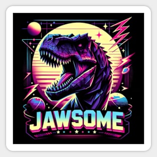 Jawsome - Synthwave T-rex Sticker